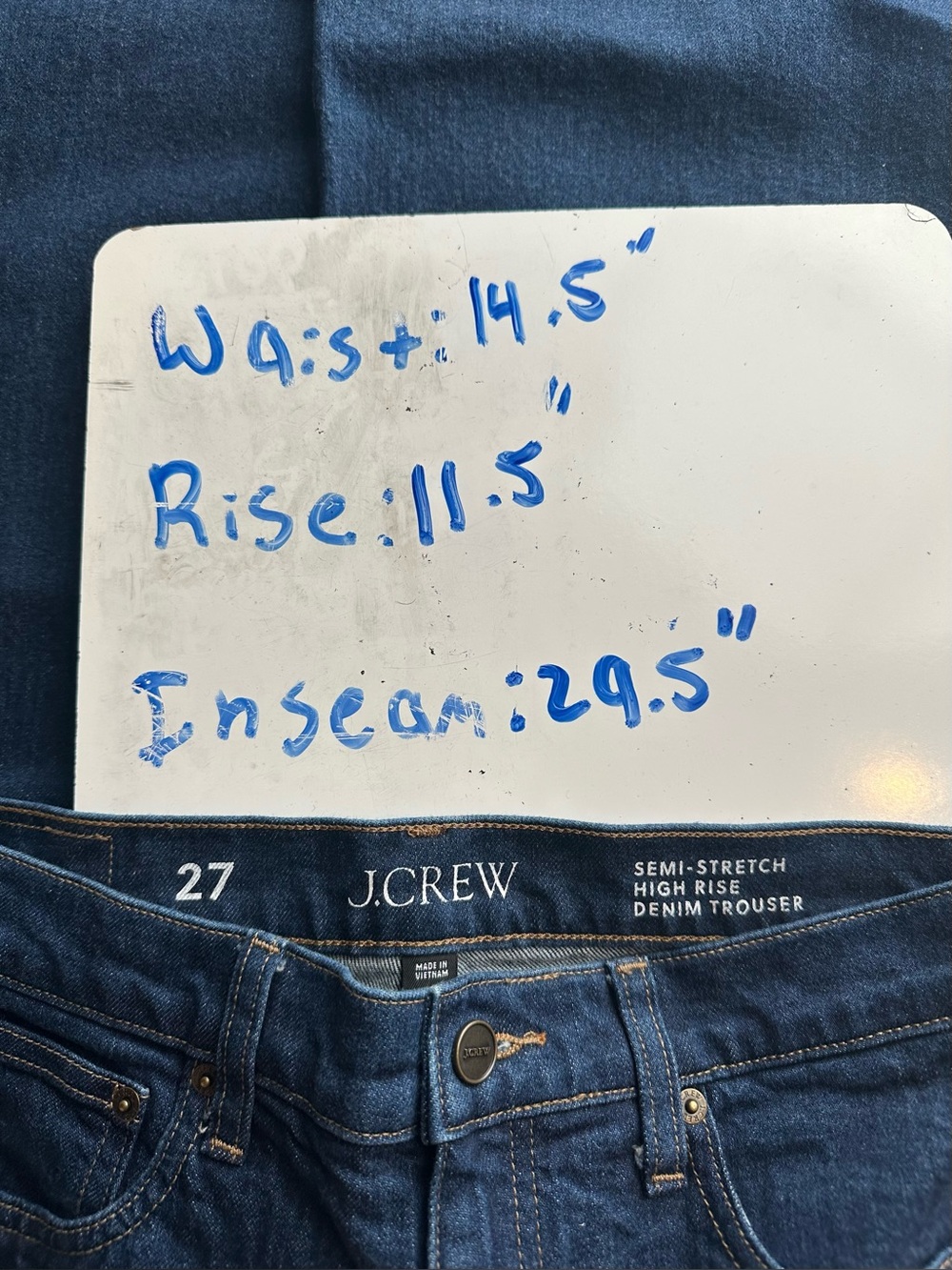 J. Crew Denim Trouser Wide Leg Jean Size 27 Rinse Wash High Ride Semi-Stretch - Picture 10 of 12